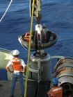 As launch proceeds, the weight is now borne by the ODIM winch, and the Grapple door is opened.