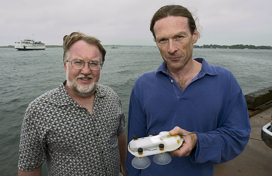 Peter Tyack and Mark Johnson with the D-Tag.