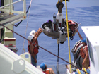 To recover the release module, the load of the Long Core just be transferred to the winch at the top of the A-frame.