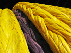 The Puget Sound hybrid rope is coated with proprietary urethane mixtures to enhance its coefficient of  friction externally.  The parent coating for BOB and Plasma were retained so that the transition from one blend to another is visible. 