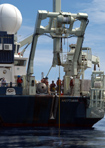 A-frame engaged in coring operations