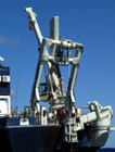  Lantec winch hoisting the extruder onto corehead during recovery.