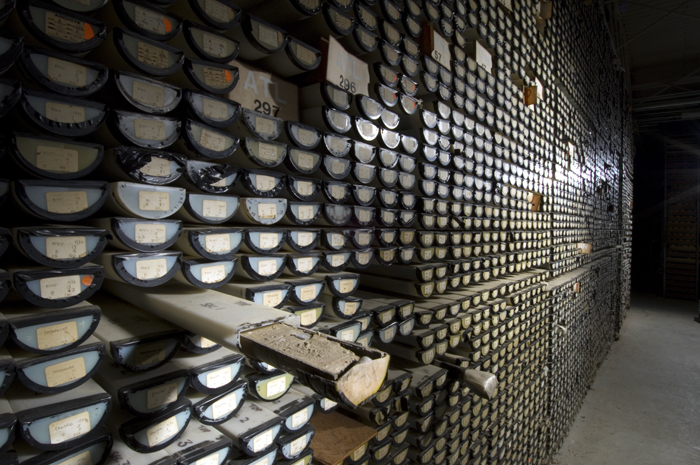 View in the existing core storage space at the Mclean Laboratory.  The original lab, built in 1980 was completely full of sea floor samples when construction on the west wing began.