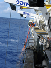 The davits operating in Angular mode