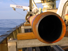 At the base of the core is a cutting shoe  which cuts and shapes the sediment for capture during penetration.