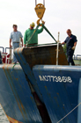  Cutout for sheave cassette being removed.  This unit doubles as the plug that fills the slot when Long Core operations are not underway on Knorr.