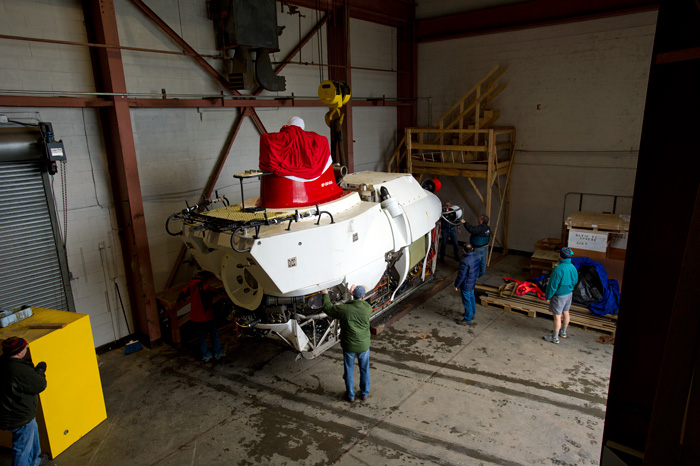 Alvin returns to Woods Hole, December 2010