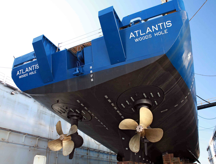 On April 23, 2011, R/V Atlantis came out of dry-dock in Jacksonville, Florida, with a fresh coat of paint and a full schedule of science cruises.