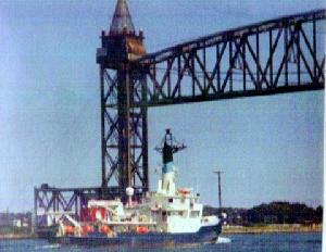 Oceanus Passing Under the Cape Cod Canal Railway Bridge