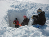 Arctic snow pit