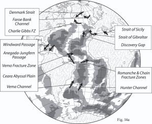 image of locations of major Sills in North Atlantic Ocean