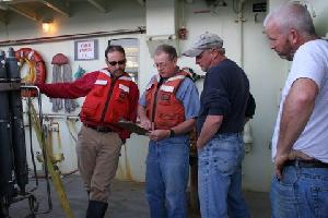 Jeff Lord, George Tupper, John Kemp, and Jim Ryder on Oceanus