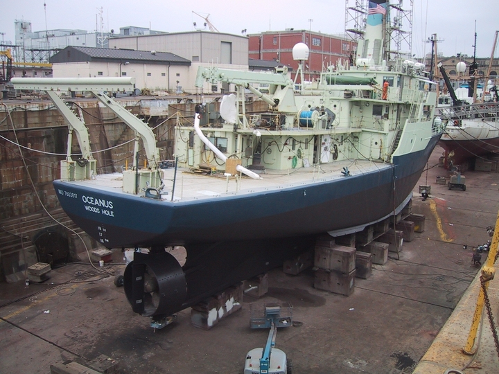 Oceanus in drydock in Charleston