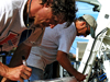 Terry Hammar and Al Gagnon labeling cores recovered with the Long Core.