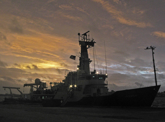 sunset behind oceanus