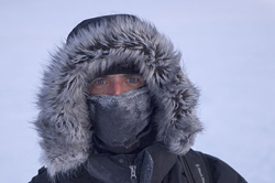 WHOI photographer and research technician Chris Linder is leading a public outreach effort to allow the public to follow the daily travels and travails of polar scientists. (Mike Carlowicz, Woods Hole Oceanographic Institution)