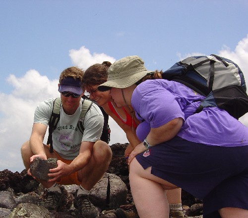 a large cumulate xenolth on the Kaupulehu flow
