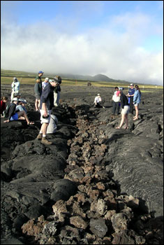 This lava flow at the base of Mauna Kea originated from Mauna Loa Volcano. 