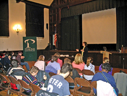 Dr. Amy Bower spoke to students at Perkins School for the Blind about her career as a scientist with visual impairment. 