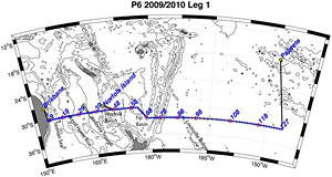 ruise track for P6 leg 1