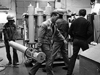 Jerry Dean and colleague carry a current meter