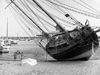 boat beached by hurricane carol