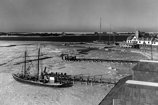 Ice in Great Harbor, Woods Hole, looking toward Penzance Point, 1/27/1945.