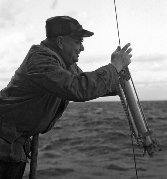 Buck Ketchum preparing to deploy an instrument.