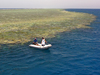 Dive boat at coral reef