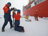 Drilling into sea ice