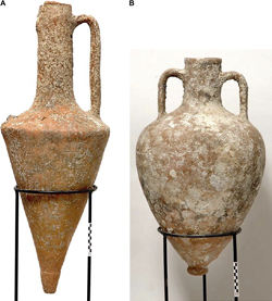 Researchers detected invisible residues of olive oil, oregano, and mastic inside these two amphoras that were retrieved from a 2,400-year-old shipwreck off of Greece.