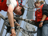 Mark Baumgartner and Melissa Patrician working to deploy a CTD off Tioga.