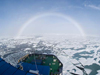 Fogbows usually appear whenever overcast skies disappear.