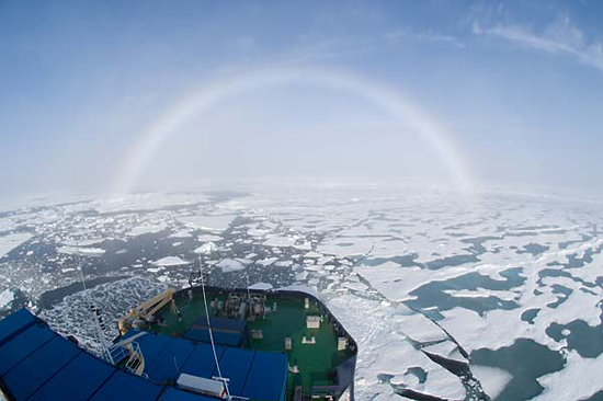 Fogbows usually appear whenever overcast skies disappear.