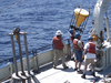 Timothy Eglinton deployed a sediment trap off the New England coast to investigate how carbon is transported from continental margins to the deep ocean.