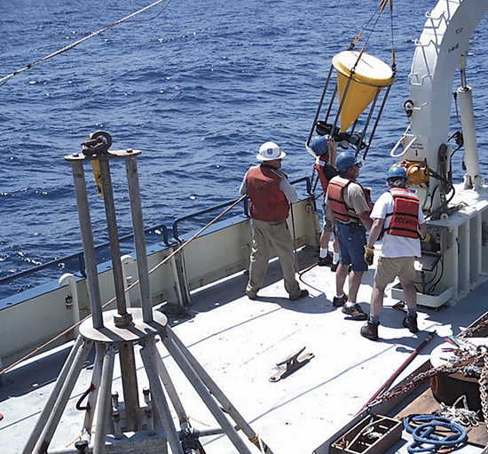 Timothy Eglinton deployed a sediment trap off the New England coast to investigate how carbon is transported from continental margins to the deep ocean.