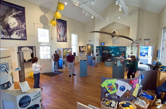 Visitors to the Exhibit Center will learn about the Institution's ocean science research and the vessels and tools developed by WHOI engineers and scientists for use in that research.