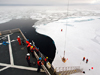 Crew deploy instruments from Healy to the ice