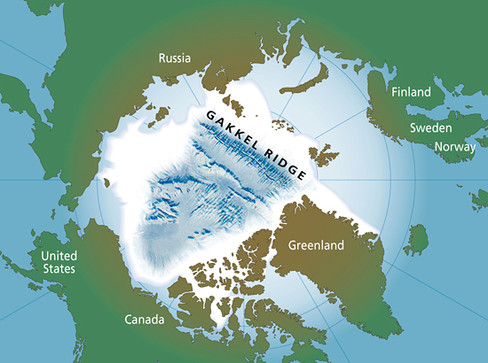 Location map of the Gakkel Ridge.