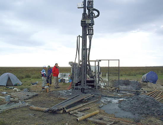 drilling into sediment