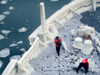 Clearing ice on Healy
