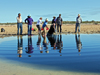 Saline pool sampling