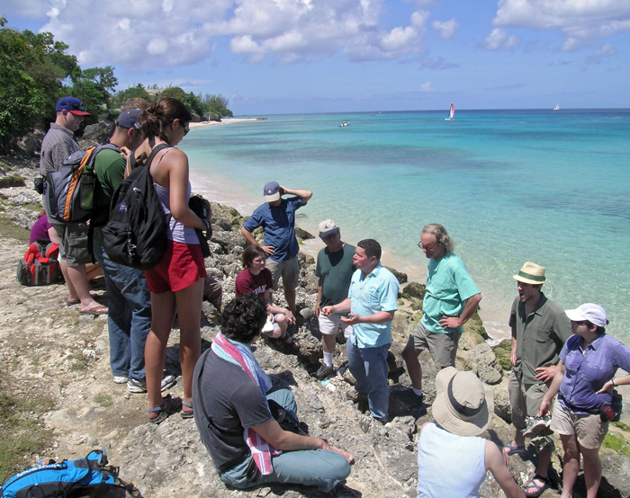 Bill Thompson in Barbados with Geodynamics Seminar students