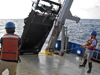 Krill collecting net deployed from R/V Connecticut
