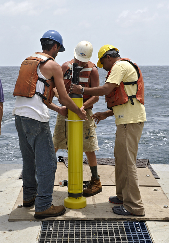 Float deployed from R/V Knorr at mouth of Amazon