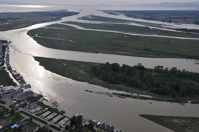 aerial of fraser river