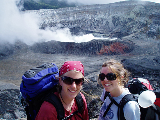 nicole keller and alison shaw at Poas volcano in Costa Rica