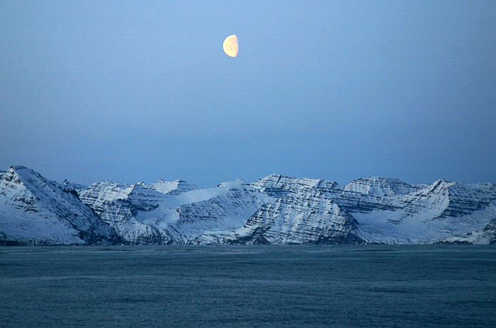 Moon Rising Over Greenland