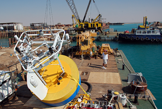 kaust buoy deployed off barge