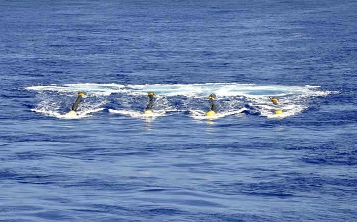 Air guns over the Marianas Trench